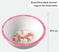 Haba kinderservies kom prinses en paard - melamine - roze - vaatwasserbestendig-3