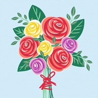 Ravensburger schilderen op nummer bloemen CreArt rozen boeket set-2