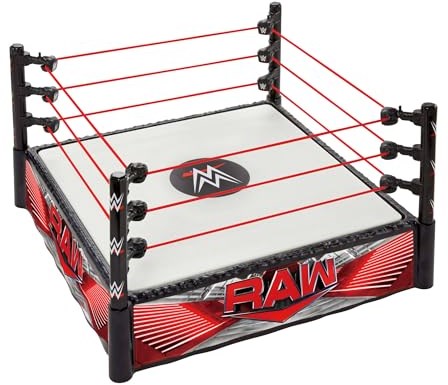 Mattel WWE set de jeu ring de catch avec étiquettes RAW et Main Event-3
