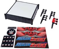 Mattel WWE set de jeu ring de catch avec étiquettes RAW et Main Event