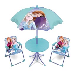 Disney Frozen ensemble de jardin pour enfants avec table, chaises et parasol multicolore