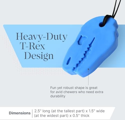 Ark Therapeutics kauwketting Dino-Bite sensorisch speelgoed lichtgrijs-2