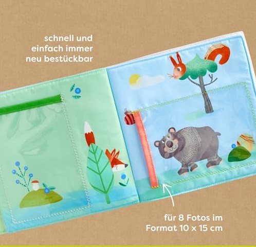 Haba baby fotoalbum bosvrienden zacht stoffenboek voor baby's-2
