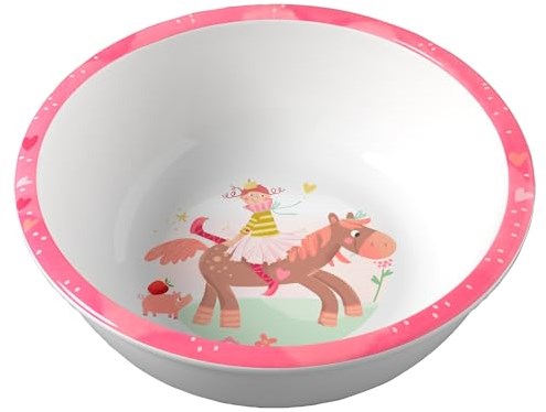 Haba kinderservies kom prinses en paard - melamine - roze - vaatwasserbestendig