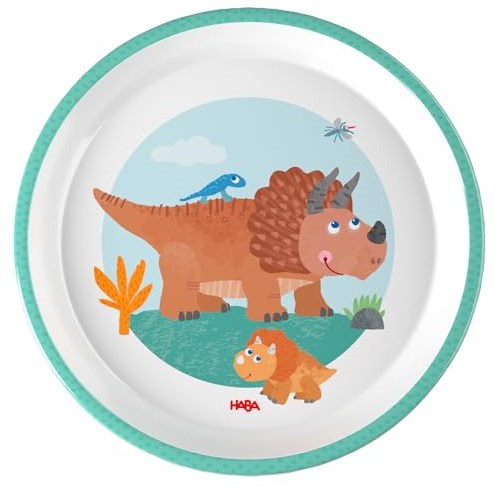 Haba vaisselle enfant assiette dino - mélamine - thème dinosaure - passe au lave-vaisselle