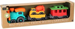 KiddyGo bio trein speelgoed met wagons en vliegtuig van bioplastic