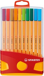 Stabilo fineliner ColorParade 20 kleuren - point 88 set rood/blauw