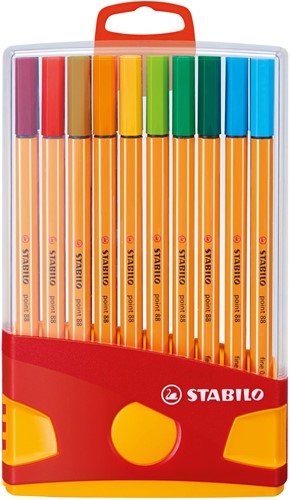 STABILO point 88 - fineliner 0,4 mm - ColorParade rood/blauw 20 kleuren