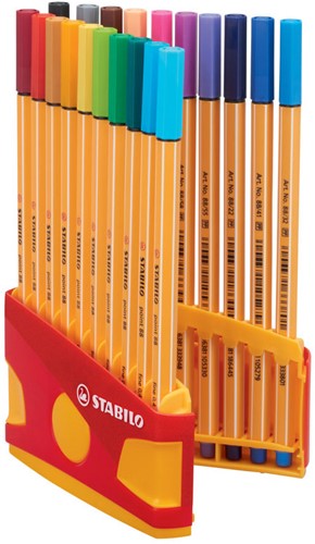 STABILO point 88 - fineliner 0,4 mm - ColorParade rood/blauw 20 kleuren-2