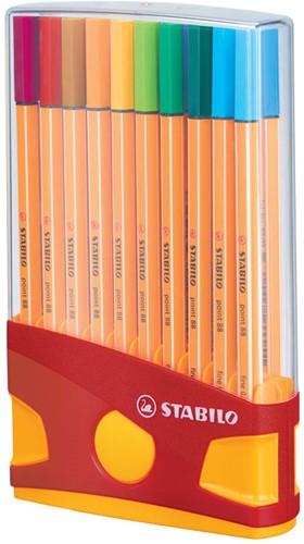 STABILO point 88 - fineliner 0,4 mm - ColorParade rood/blauw 20 kleuren-3