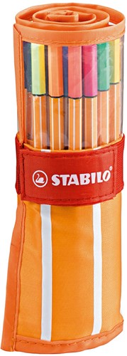 Stabilo fineliner point 88 rollerset 30 kleuren - 0,4 mm etui