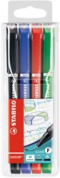 STABILO Fineliner Sensor 0.3 mm - Set van 4 Kleuren Pennen