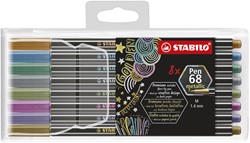 STABILO Pen 68 metallic - premium viltstift etui met 8 kleuren