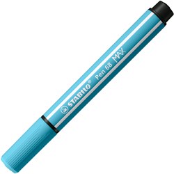 STABILO feutre Pen 68 MAX à pointe biseautée épaisse bleu azur