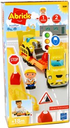 Abrick vrachtwagen speelgoed met oplegger en bouwplaats accessoires