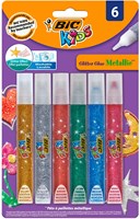 BIC Kids colle pailletée métallique set - 6 couleurs pour bricoler
