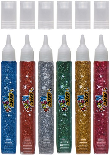 BIC Kids colle pailletée métallique set - 6 couleurs pour bricoler-2