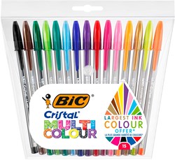 BIC balpennen multicolor brede punt 1,6 mm - set van 15 stuks