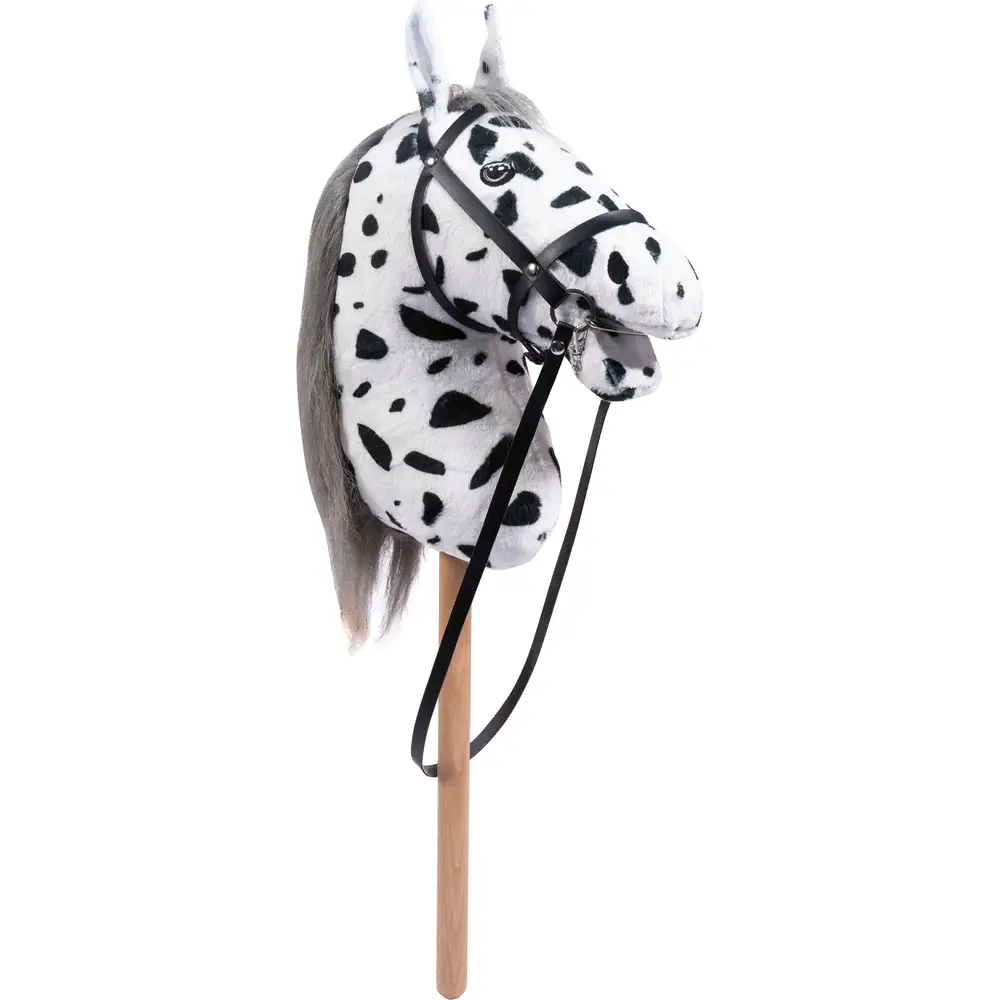 Vedes hobby horse wit speelgoedpaard met houten stok en trens