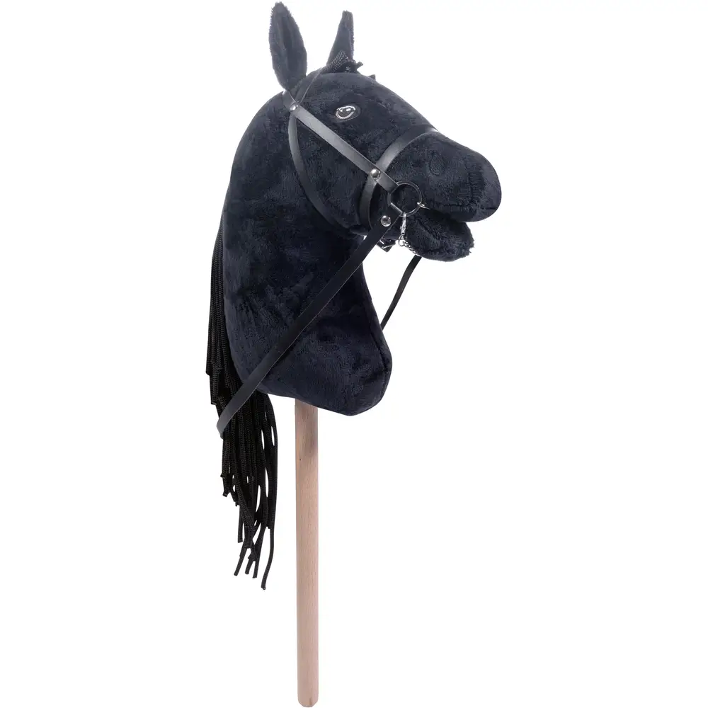 Vedes stokpaard zwart met afneembaar hoofdstel - Hobby Horse speelgoed
