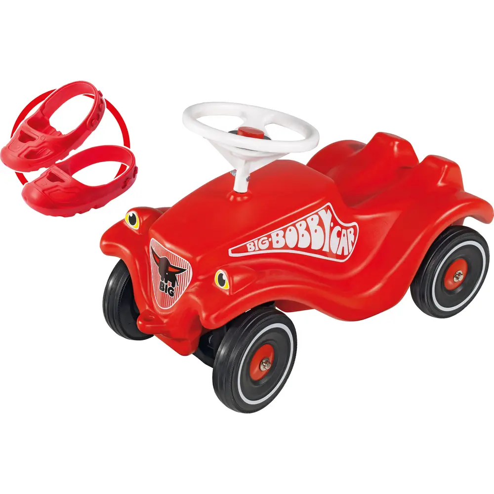 BIG Bobby Car porteur avec roues silencieuses et protège-chaussures rouge