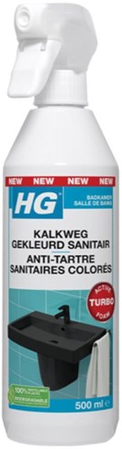 HG anti-calcaire sanitaire coloré spray détartrant 500ml salle de bain