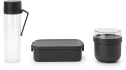 Brabantia lunchset kunststof ontbijt en lunchbox Dark Grey BPA-vrij
