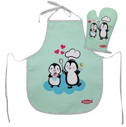 Heless bakset pinguïn - houten accessoires en ovenwant voor kinderen