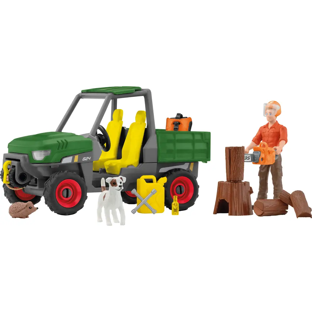 Schleich FARM WORLD coffret bûcheron avec véhicule aventure en forêt 42659