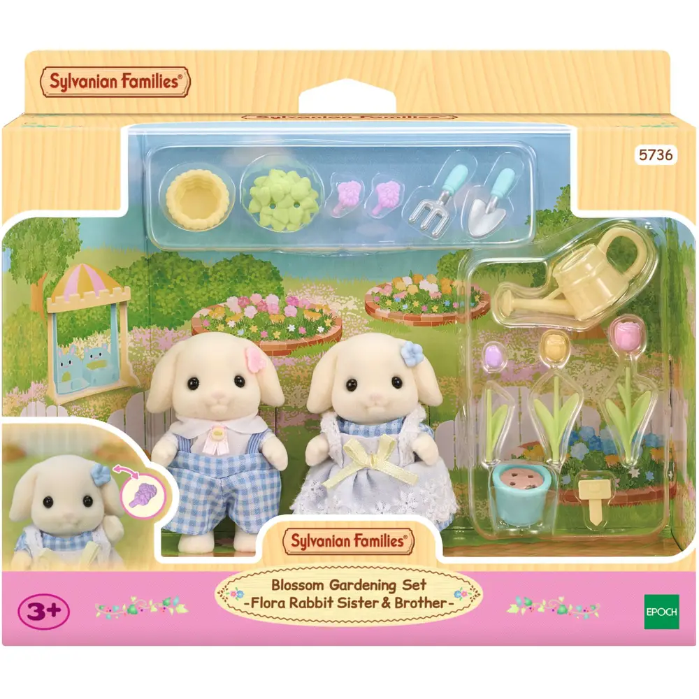 Sylvanian Families set de jardinage lapin à oreilles tombantes fleurs