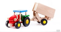 Bajo houten tractor speelgoed - tractor met afneembare wagen-2