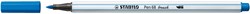 Stabilo brushpen feutre premium bleu foncé pour dessin créatif