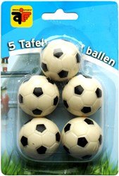 Tafelvoetbalballen set tafelvoetbal 5 stuks zwart wit blister