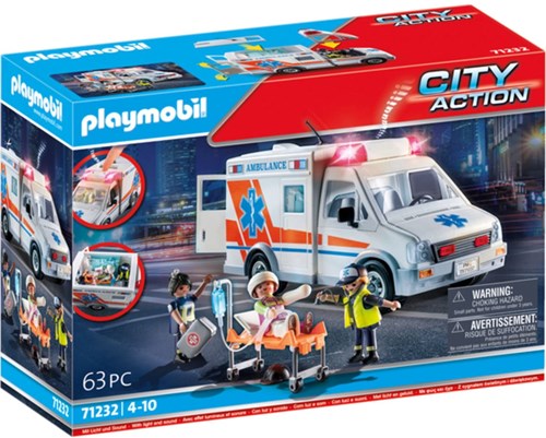 Ambulance speelgoedauto Playmobil 71232 reddingsvoertuig multicolor