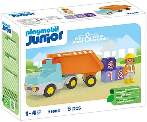 Playmobil camion benne chantier junior - jouet durable