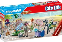 Playmobil City Life bruidspaar fotobooth - trouwfeest speelgoedset