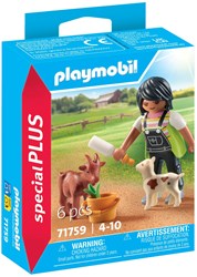 Playmobil boerderij speelgoed vrouw met geiten 71759
