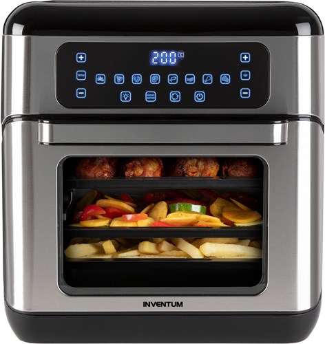 Inventum four airfryer friteuse à air chaud 12 litres noir inox 8 programmes