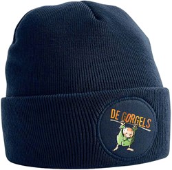 Muts De Gorgels blauw met logo - warme wintermuts voor kinderen
