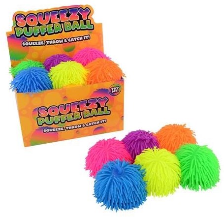 Balle fluffy jouet colorée plastique à presser et lancer