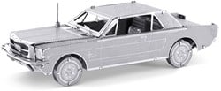 Eureka modelbouw - Ford Mustang Coupe 1965 3D puzzel metaal zilver