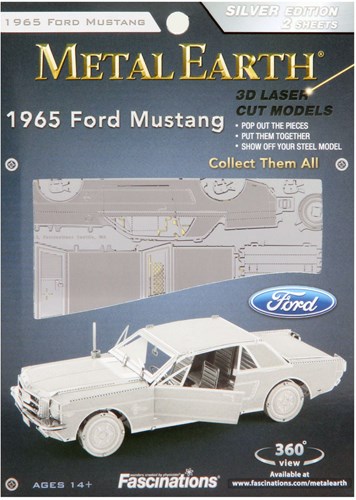 Eureka modelbouw - Ford Mustang Coupe 1965 3D puzzel metaal zilver-2