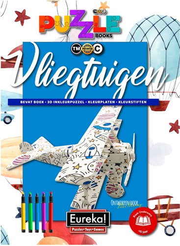 Eureka 3D Puzzle Books Kleur- en Puzzelboek - Vliegtuigen