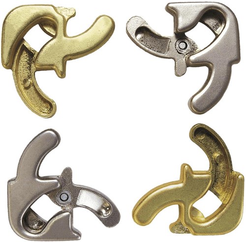 Eureka breinpuzzel metaal Huzzle Cast Puzzle Square goud-zilver-3