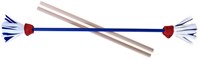 Eureka set bâton du diable jonglage - tige bleue fleur rouge blanc bleu-2