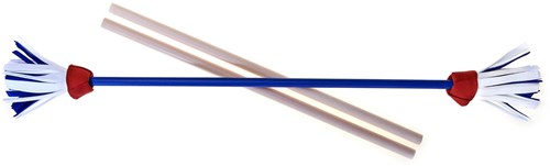 Eureka set bâton du diable jonglage - tige bleue fleur rouge blanc bleu-2
