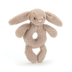 Jellycat knuffel rammelaar Bashful Beige Bunny voor baby's