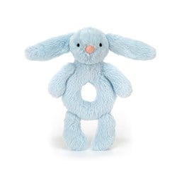 Jellycat knuffel rammelaar Bashful Blue Bunny baby speelgoed