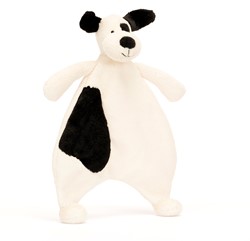 Jellycat Knuffeldoekje Bashful Zwart & Crème Puppy 