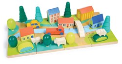 Mentari puzzle en bois Tiny Town jouet éducatif coloré